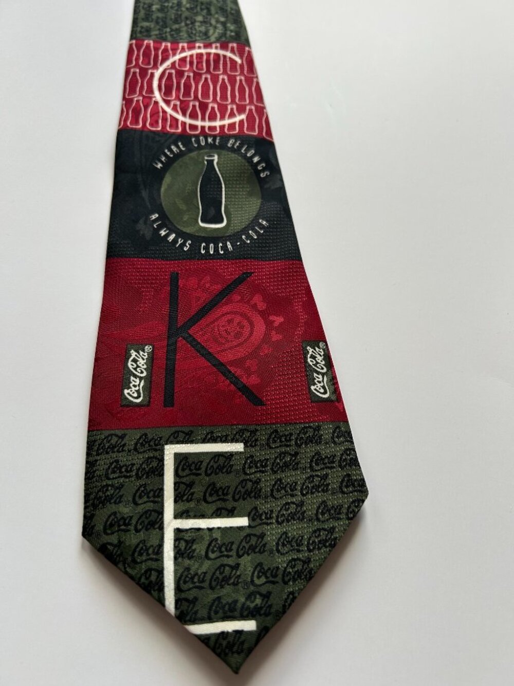 Vintage Coca-Cola Novelty Tie — Collectible "Where Coke Belongs"